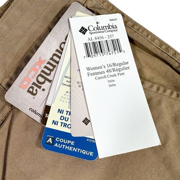 NWT Columbia Size 16 Delta Women’s Carroll Creek Pant Straight Leg Rolled Up Leg - Picture 9 of 15